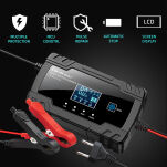 Qoltec Inteligentna mikroprocesorowa ładowarka 12V 8A | 24V 4A| Prostownik do akumulatora z funkcją naprawy - 12