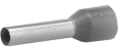 10 x Końcówka tulejkowa izolowana 4mm2 / 12mm miedziana cynowana galwanicznie szara